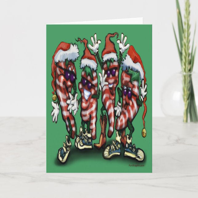 Cartes Pour Fêtes Annuelles Sucre de canne Popers de Noël (Devant)