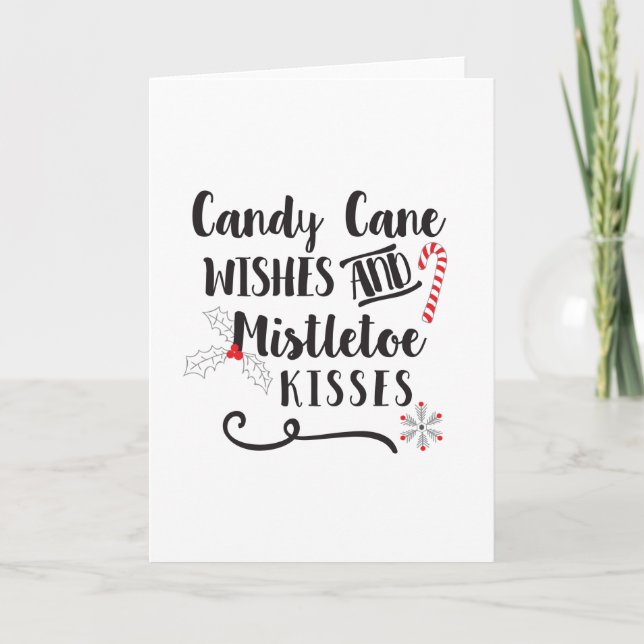 Cartes Pour Fêtes Annuelles sucre de canne souhaits et biscuits (Devant)