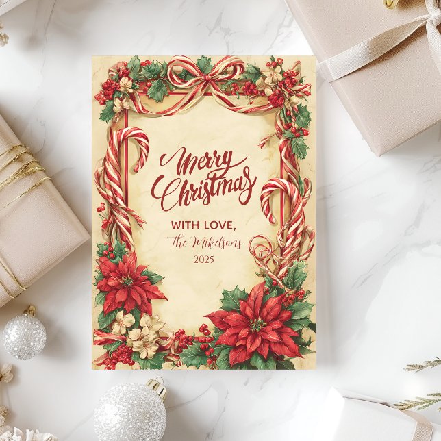 Cartes Pour Fêtes Annuelles Sucre de canne vintage Noël (Créateur téléchargé)