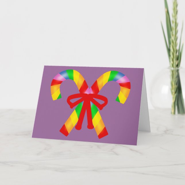 Cartes Pour Fêtes Annuelles Sucres de canne Rainbow (Devant)