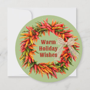 Cartes Pour Fêtes Annuelles Sud-Ouest Chili Ristra Wreath Custom