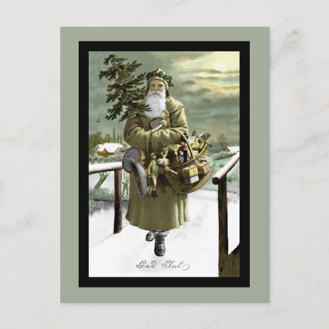 Cartes Pour Fêtes Annuelles Suédois Père Noël de juillet de Dieu (Devant)