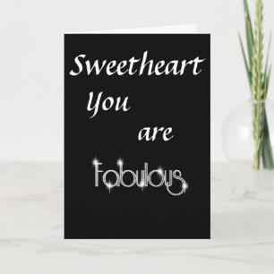 CARTES POUR FÊTES ANNUELLES SUETHEART VOUS ÊTES "FABULEUX" ET "JE VOUS AIME"