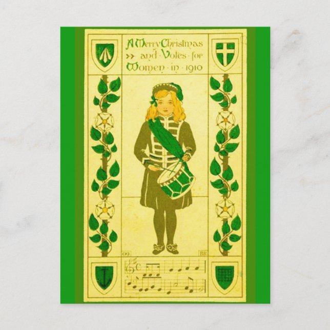 Cartes Pour Fêtes Annuelles Suffrage féminin : Noël 1910 Irlande (Devant)