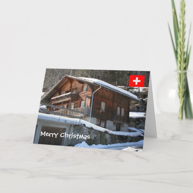Cartes Pour Fêtes Annuelles Suisse, Chalet dans le village (Devant)