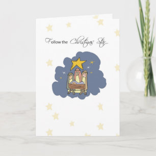 Cartes Pour Fêtes Annuelles Suivre l'Étoile de Noël