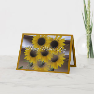 Cartes Pour Fêtes Annuelles Sunflower Kaleidoscope Golden Mothers Day Card