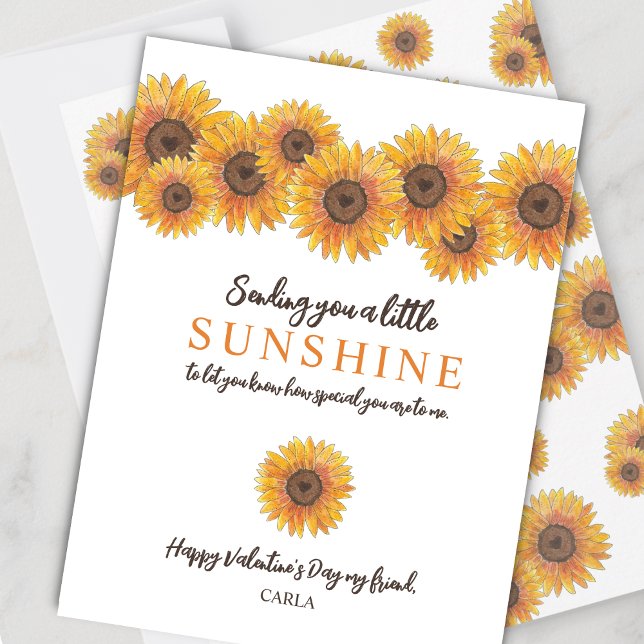 Cartes Pour Fêtes Annuelles Sunflowers Valentine's Day Holiday Card (Créateur téléchargé)