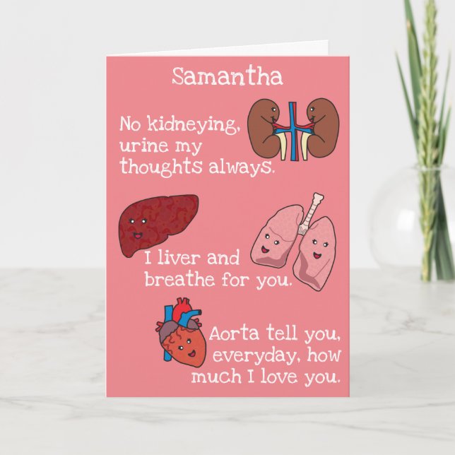 Cartes Pour Fêtes Annuelles Super Funny Super Punny Anatomie Plaisanterie Vale (Devant)