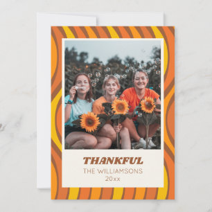 Cartes Pour Fêtes Annuelles Super les années 70 Automne Orange Brown Photo per
