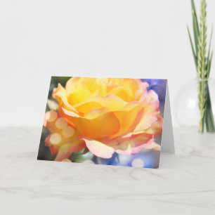 Cartes Pour Fêtes Annuelles Superbe fleur de rose jaune. Photographie florale