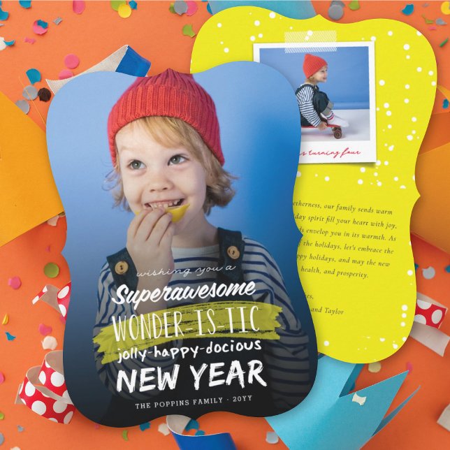 Cartes Pour Fêtes Annuelles Superbe Merveilleuse Jolly Happydocile Année (Créateur téléchargé)