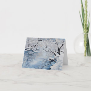 Cartes Pour Fêtes Annuelles Superbe paysage enneigé, tableau de Luna Smith