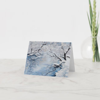 Cartes Pour Fêtes Annuelles Superbe paysage enneigé, tableau de Luna Smith