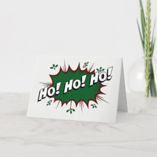 Cartes Pour Fêtes Annuelles Superhero Comic Ho ! Ho ! Ho !