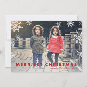 Cartes Pour Fêtes Annuelles Superposition de flocon de neige Photo Joyeux No