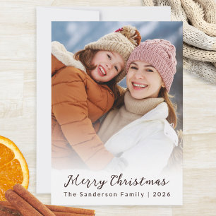 Cartes Pour Fêtes Annuelles Superposition de script de photo personnalisée Noë