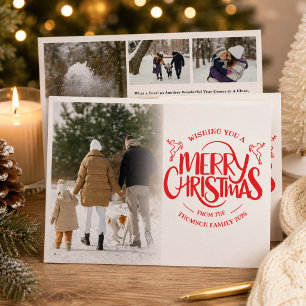 Cartes Pour Fêtes Annuelles Superposition de texte moderne de Joyeux Noël avec