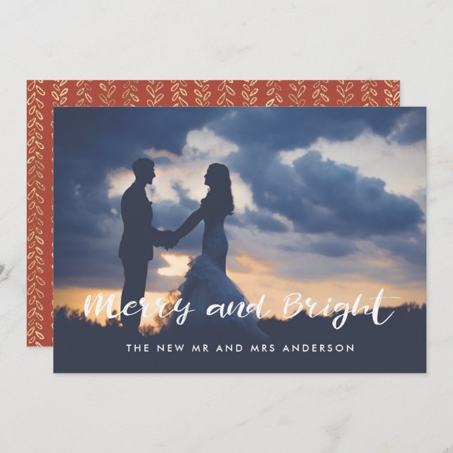 Cartes Pour Fêtes Annuelles Superposition photo simple et joyeuse (Devant / Derrière)