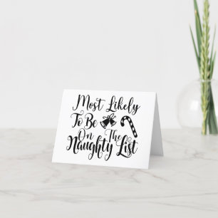 Cartes Pour Fêtes Annuelles Sur Santas Naughty List Drôle script de Noël