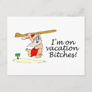 Cartes Pour Fêtes Annuelles Surf Père Noël