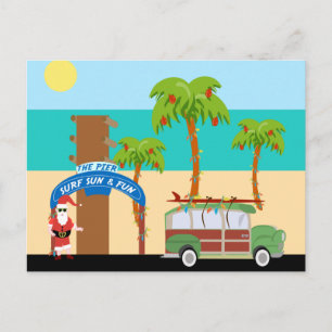 Cartes Pour Fêtes Annuelles Surfer de Noël