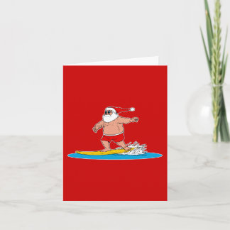 Cartes Pour Fêtes Annuelles Surfer de Père Noël