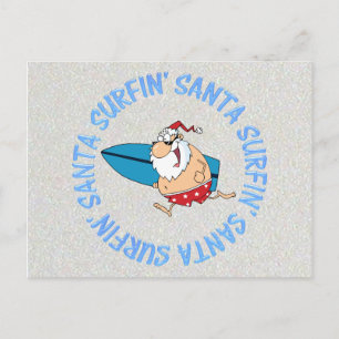 Cartes Pour Fêtes Annuelles Surfin' Père Noël