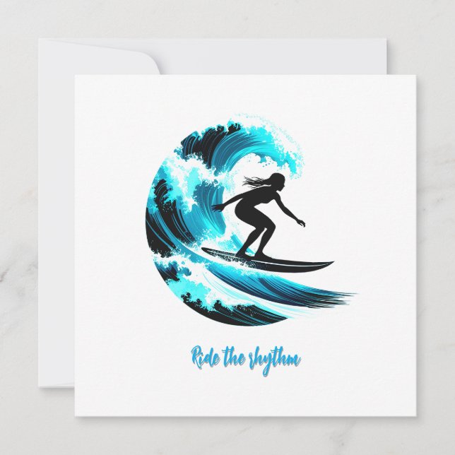 Cartes Pour Fêtes Annuelles surfing (Devant)