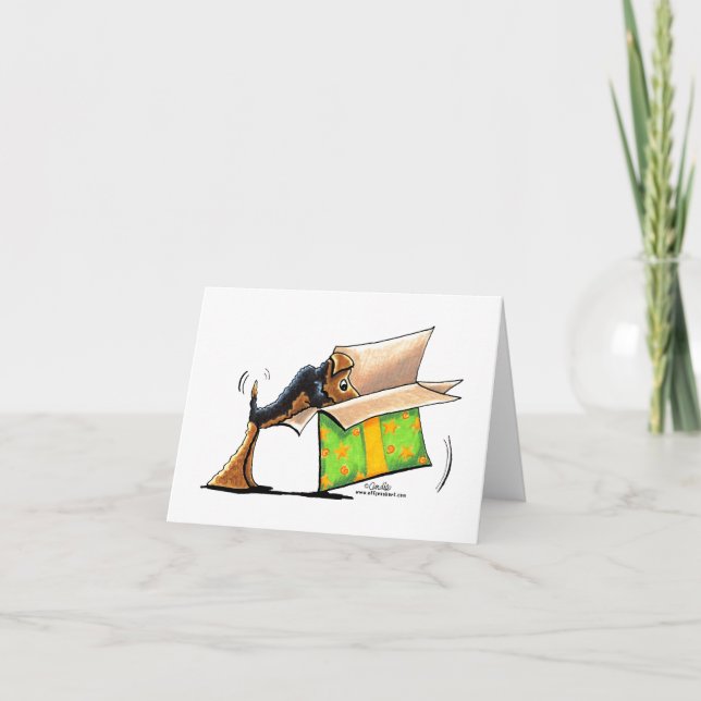 Cartes Pour Fêtes Annuelles Surprise Me Airedale Welsh Terrier (Devant)