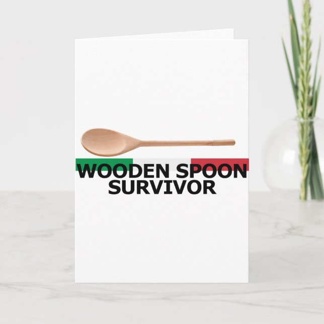 Cartes Pour Fêtes Annuelles Survivant de la cuillère en bois (Devant)