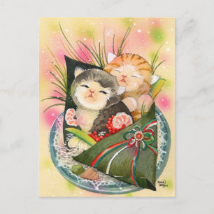 Cartes Pour Fêtes Annuelles sushi à main Christmas Kitten