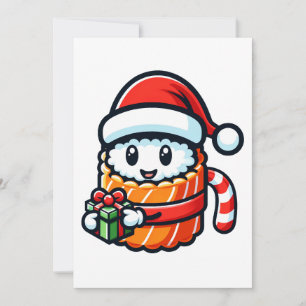 Cartes Pour Fêtes Annuelles Sushi Père Noël - Festive Roll with Gift