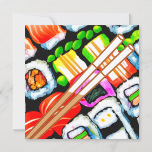 Cartes Pour Fêtes Annuelles Sushi pop