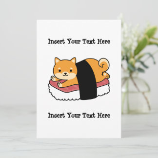 Cartes Pour Fêtes Annuelles Sushi Shiba Inu - Cute Chien Japonais nourriture