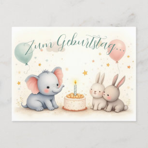 Cartes Pour Fêtes Annuelles Süßer Geburtstagsgruß mit Tierfreunden