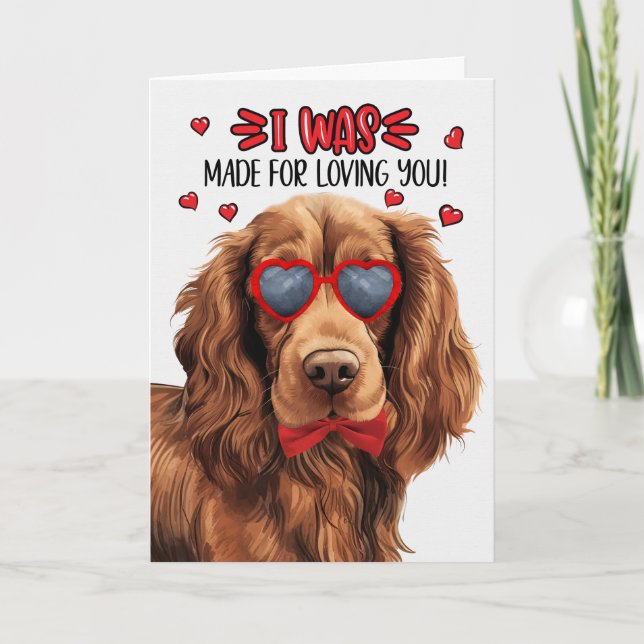Cartes Pour Fêtes Annuelles Sussex Chien espagnol fait pour vous aimer Valenti (Devant)