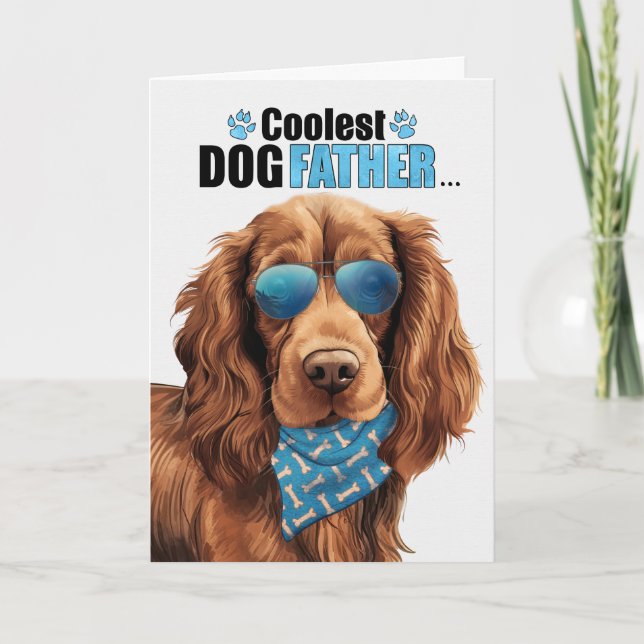 Cartes Pour Fêtes Annuelles Sussex Spaniel Chien Coolest Papa Fête des pères (Devant)