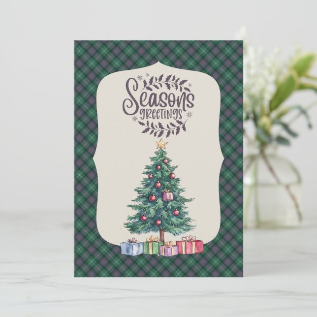 Cartes Pour Fêtes Annuelles Sutherland Old Ancient Écossais Tartan Noël (Debout devant)