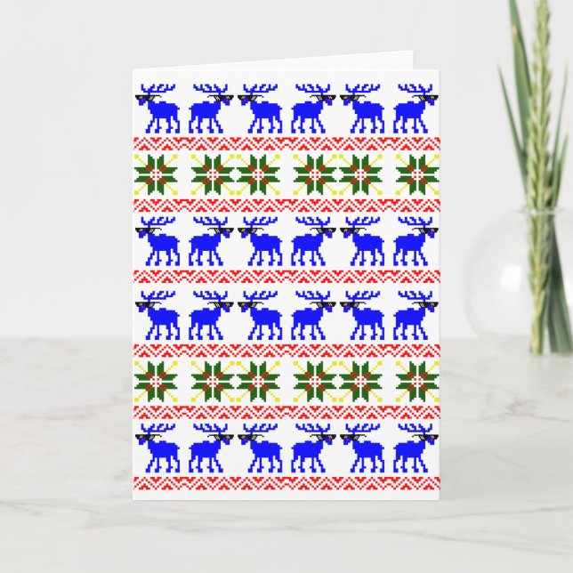 Cartes Pour Fêtes Annuelles Sweater moche (Traitez Avec) Reindeer Noël (Devant)