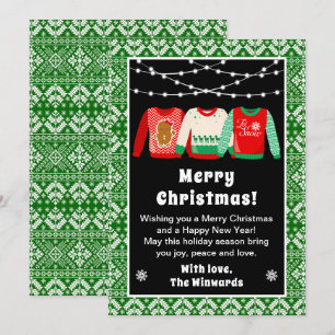 Cartes Pour Fêtes Annuelles Sweaters de Noël moches Joyeux Noël vert