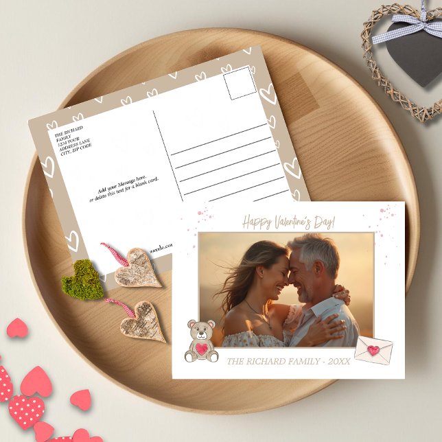 Cartes Pour Fêtes Annuelles Sweet Café couleur photo et message (Sweet Coffee colored Photo and Message Holiday Postcard)