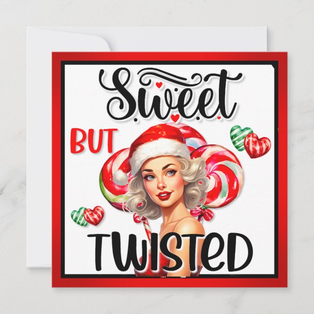 Cartes Pour Fêtes Annuelles Sweet de Noël rétro sur Pinup tordu (Devant)
