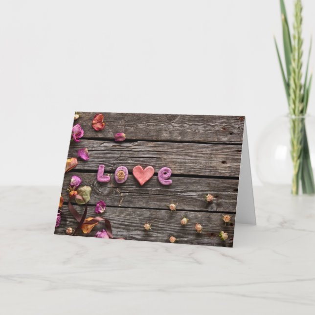 Cartes Pour Fêtes Annuelles Sweet Holiday Arrière - plan avec le mot Amour (Devant)