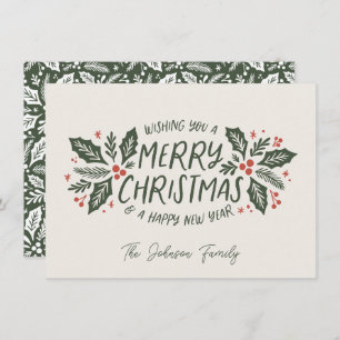 Cartes Pour Fêtes Annuelles Sweet Holly Berry Noël À feuillage persistant non 