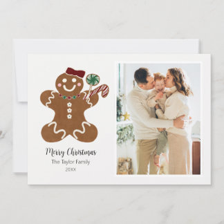 Cartes Pour Fêtes Annuelles Sweet Joyeux Noël Gingerbread Girl Photo