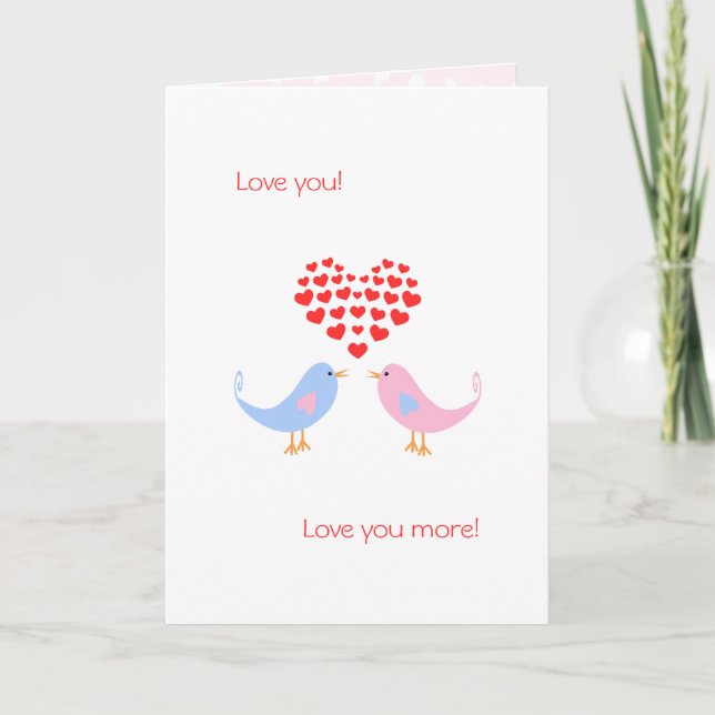 Cartes Pour Fêtes Annuelles Sweet lovebirds romantique texte personnalisé (Devant)