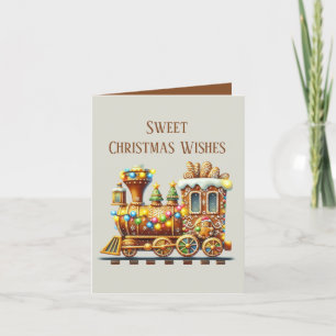 Cartes Pour Fêtes Annuelles Sweet Noël Voeux en pain d'épice train