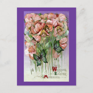 Cartes Pour Fêtes Annuelles Sweet Peas and Butterflies Vintage Easter
