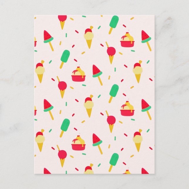 Cartes Pour Fêtes Annuelles Sweet Summer Fun Rainbow Ice Cream Sprinkings (Devant)